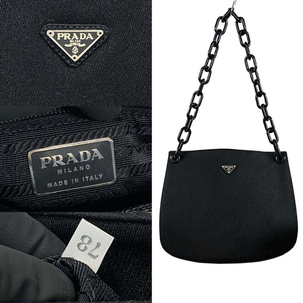 PRADA Black Canvas Shoulder Bag - Picture 3 of 9